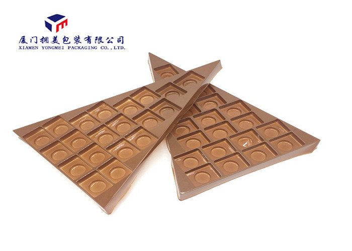 Chocolate Rigid Plastic Vacuumform Tray Triangle Shape Not Easy To Become Brittle