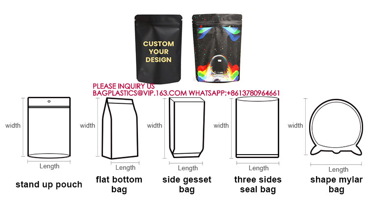 Tamper Evident Pinch And Slide Exit Matte Mylar Bags, Smell Proof, Pouch Exit Packages