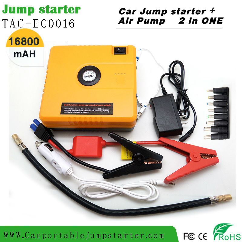 Heavy Duty Truck Pocket Power Bank Car Jump Starter Yellow 16800mAH