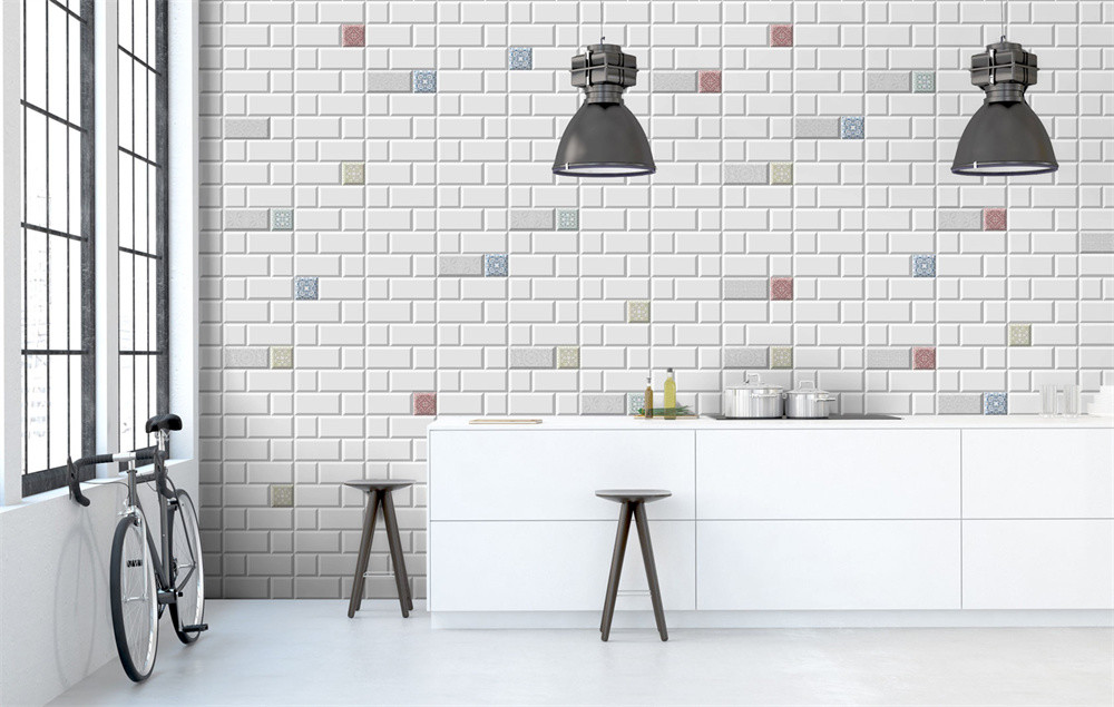 10×30cm Vintage Pattern,Stylish Indoor Porcelain And Ceramic Wall Tiles For Backsplash And Canteen