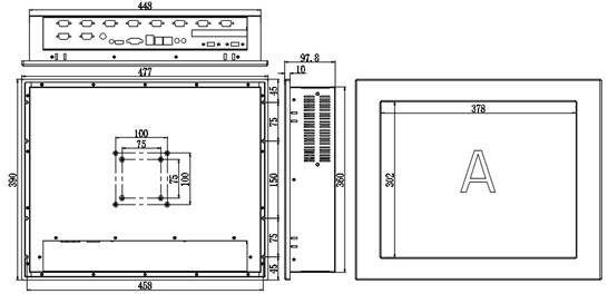 IPPC-1901T2 19" Industrial Touch Panel PC I3 I5 I7 U Series CPU Motherboard for Selection