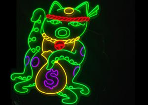 China RGB Color Fortune Cat Neon Bar Signs Lighting Board Business Gift on sale