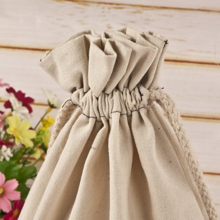 Custom Logo Printing Reusable Cotton Shopping Bags Fabric Drawstring Bags