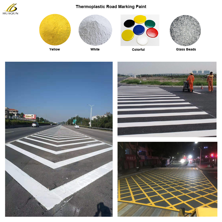 Hot Melt Thermoplastic Road Marking Paint Yellow / Customized Color Smooth And Flow