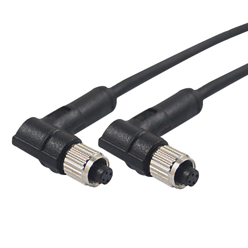 60V M5 3 4 Pole Waterproof Connector Overmold PUR Cable For Automtive Signals