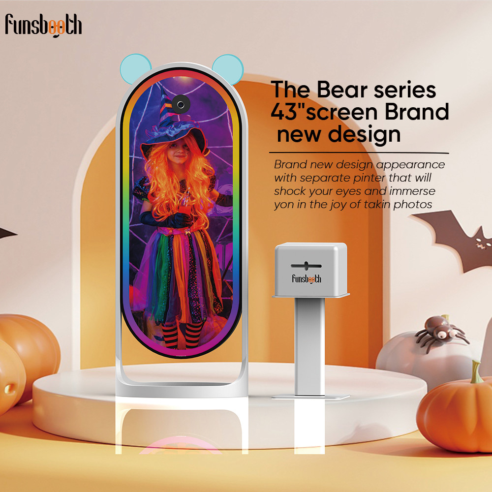 Self Service Photo Printing Kiosk 5-feet Long Smart Magic Mirror Photo Booth For Party