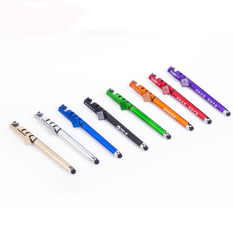 Promotional Mobile phone stand touch screen ballpoint pen Plastic logo customized