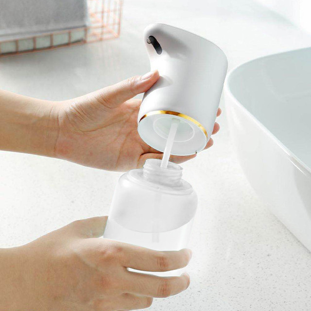 Polypropylene Sensor Liquid Soap Dispenser 1200mah 400ML Refillable