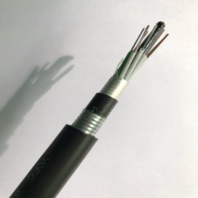 12 16 24 48 Core Fiber Optic Cable GYTA53 Direct Burial Double Sheath And Armored Outdoor Optical Fiber Cable