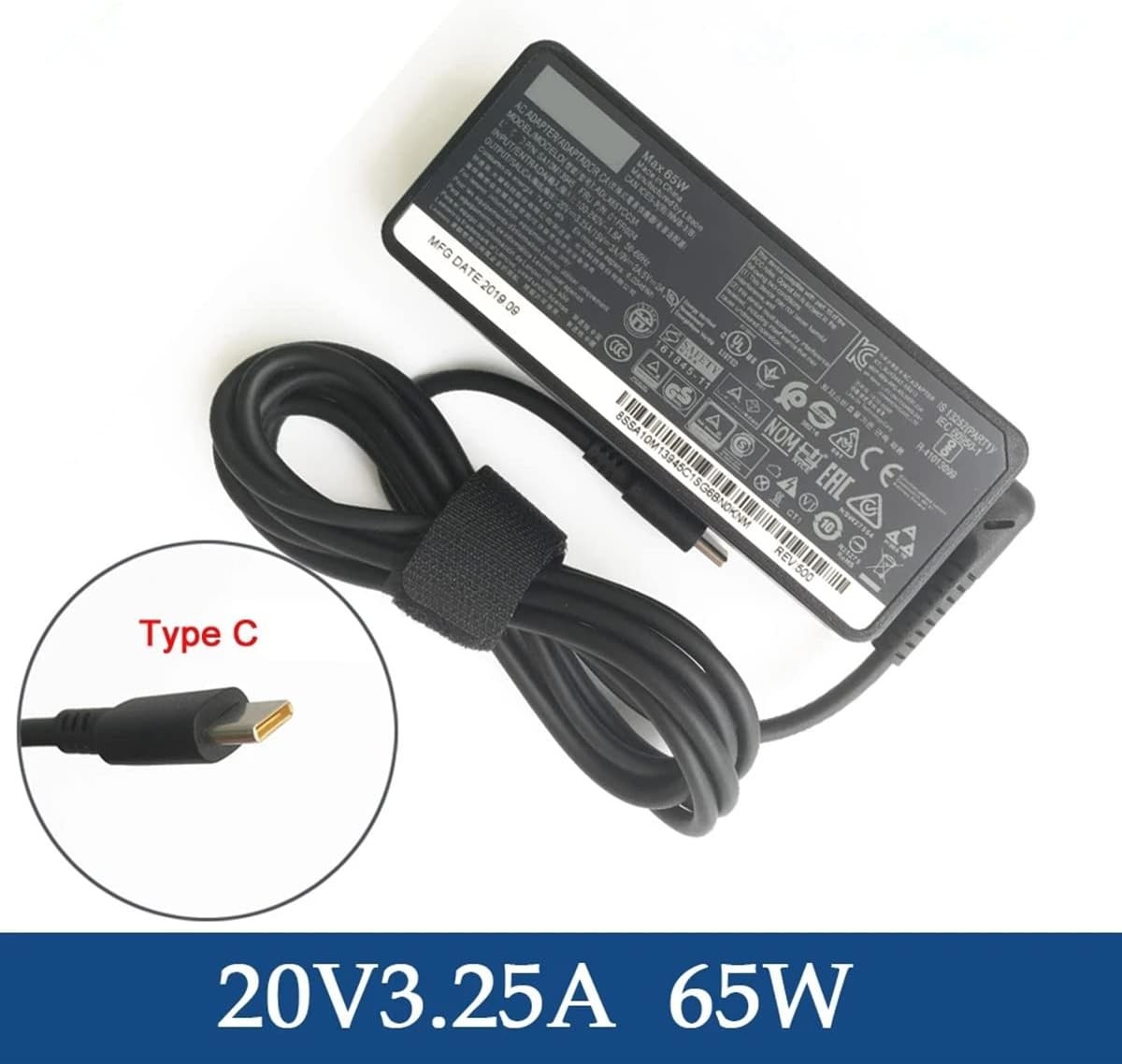 USB-C 65W Ac Power Adapter For Lenovo 65W Laptop Power Supply Adapter