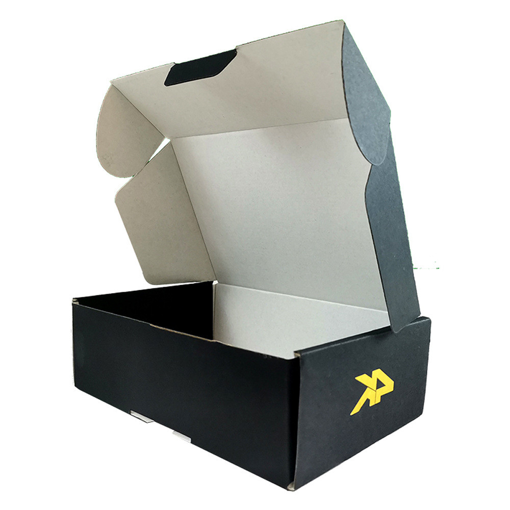Custom Folding Corrugated Cardboard Black Shipping Hat Box Durable