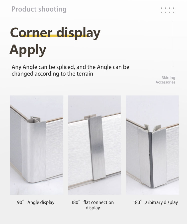 Laminate Flooring Decorative PVC Skirting Board Corner with Printing and UV Coating