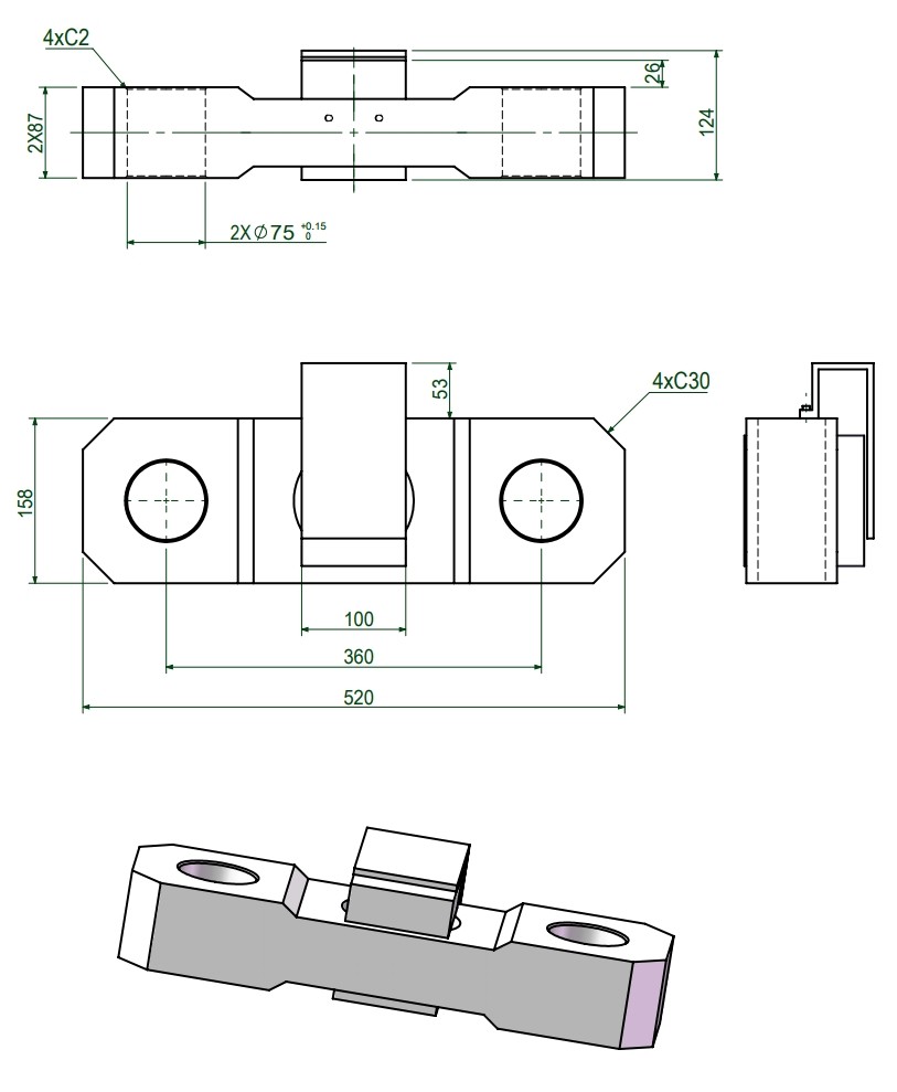 60 Ton 0.4% Tension Force Transducer , 20v Strain Gauge Force Transducer