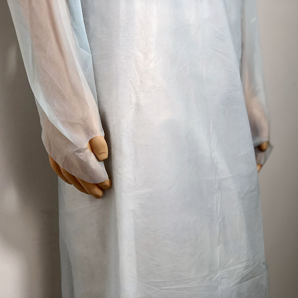 Safe and Affordable Disposable Plastic CPE Gowns With Thumb Loops