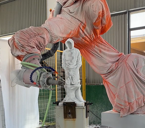 Automatic Stone Sculpture Carving Machine 7 Axis Robot Stone Milling Machine