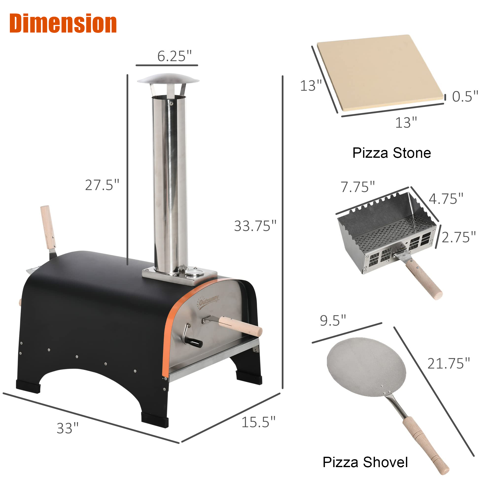 Freestanding Temprature Control Pizza Oven for Bakery Stove Top 84*39.5*86cm