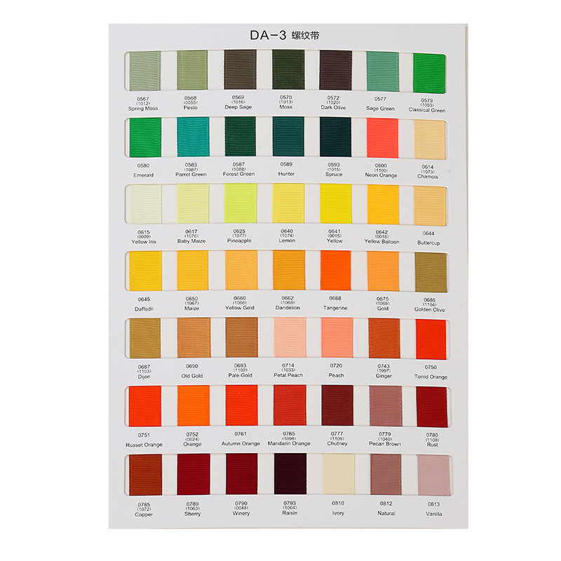 3mm-100mm Solid Assorted Color Polyester Grosgrain Ribbon for Gift Wrapping and DIY Craft