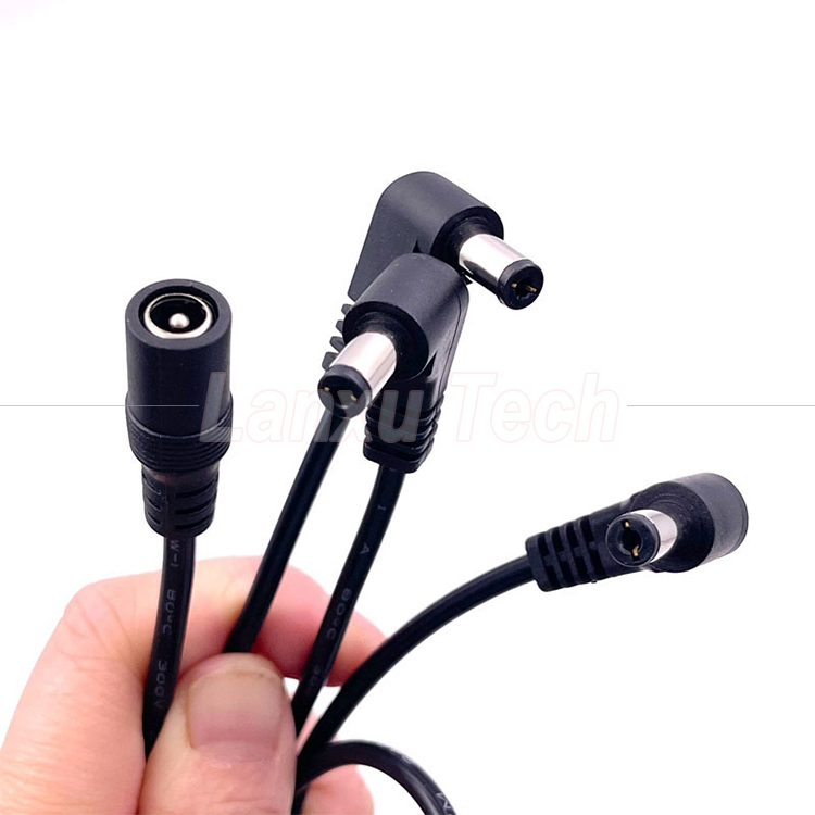 1 Female to 3 Angle Male Ways DC Splitter Power Extension Cable for CCTV Security Camera