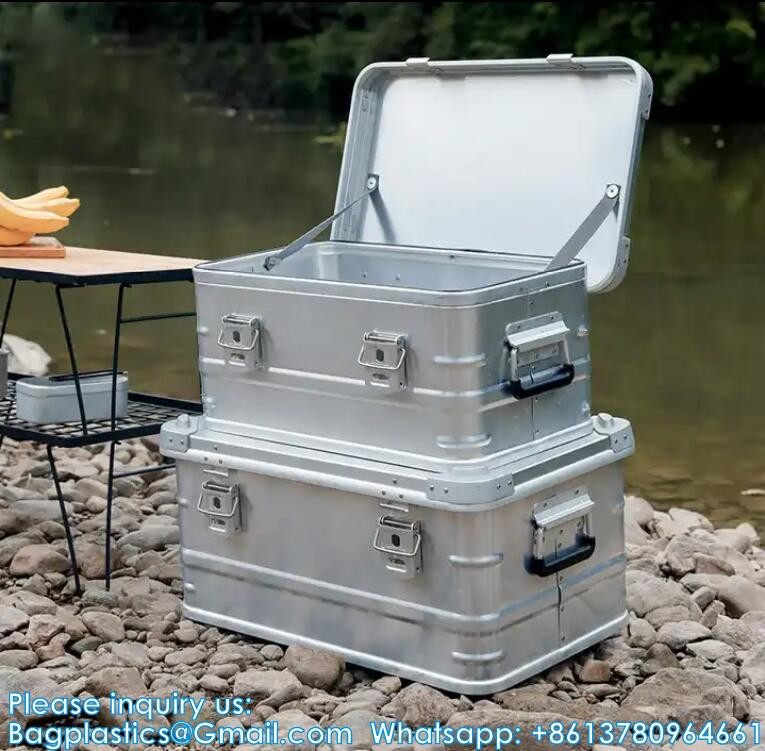 Aluminum Alloy Car Storage Box Camping Equipment Travel Vehicle Mounted Container Large Capacity Storage Box Case