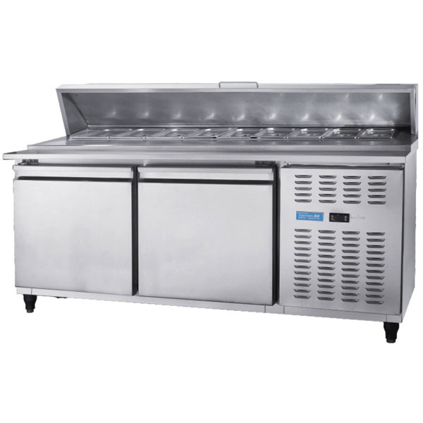 Stainless Steel Commercial Kitchen Worktable Pizza Salad Freezer Table Refrigerator For Industrial Hotel / Restaurant
