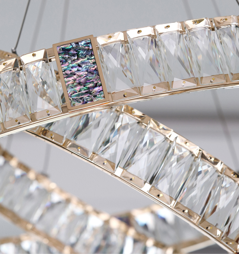 Led Crystal Chandelier For Living Room Creative Design Green Ring Chandelier(WH-CY-236)