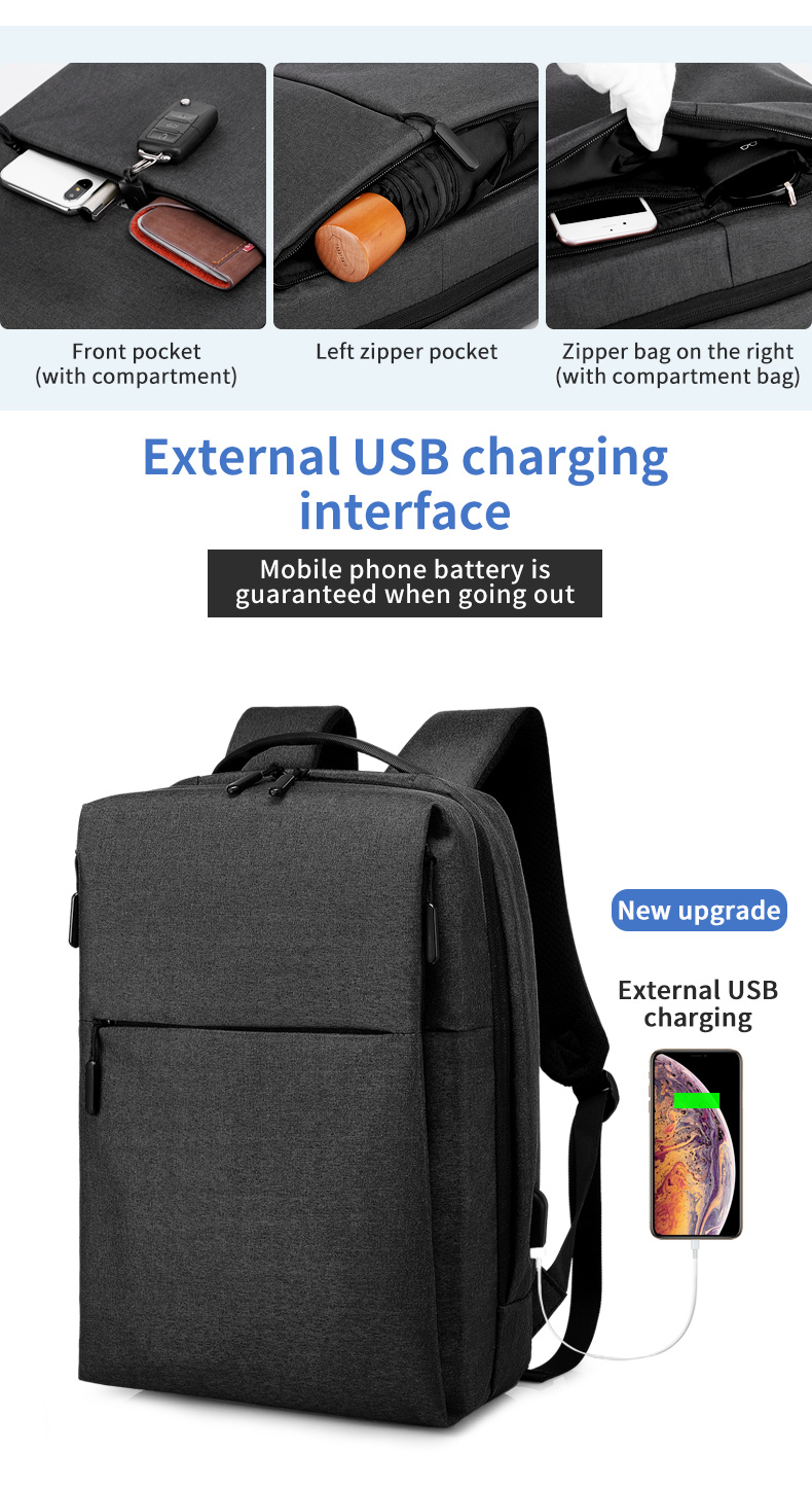 High quality custom logo usb charging men business notebook school waterproof backpack men bagpack laptop backpack