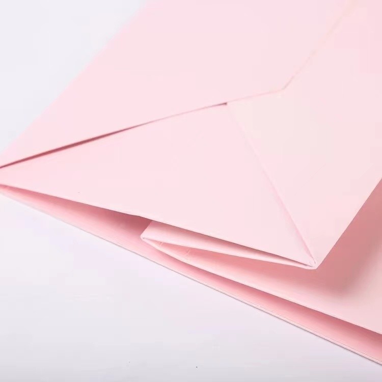 28.5*8*40cm Pink Paper Bags Custom Logo