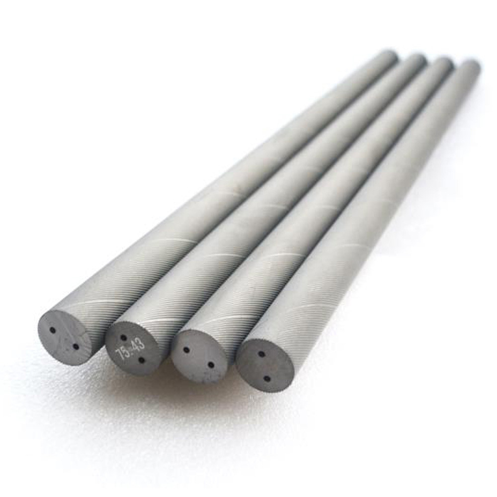 Tungsten Carbide Helical Coolant Rods 60 HRC End Mill Rod 9% Binder