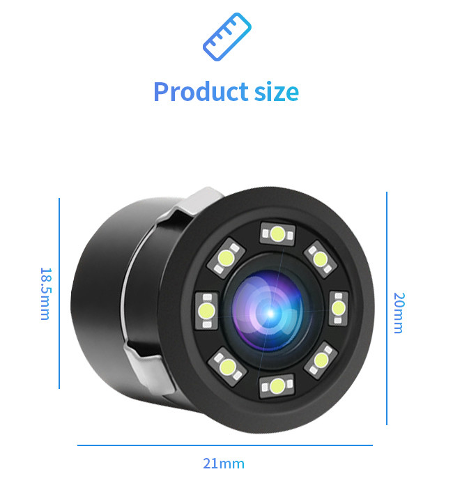 Bluetooth Reverse Parking Camera Universal 18.5 Perforated With LED Night Vision Ultra HD Night Vision