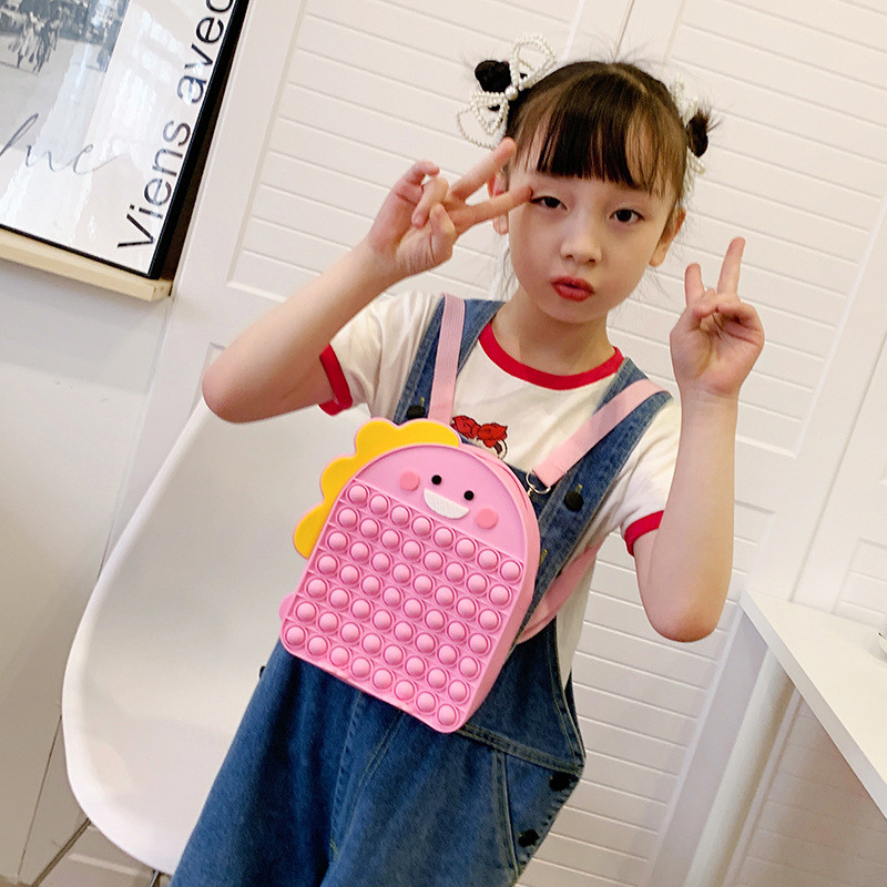 Dinosau Soft Silicone Pencil Case For Stationery And Makeup Items Backpack Bag Silicone SchooL Crossbody Shoulder Bag
