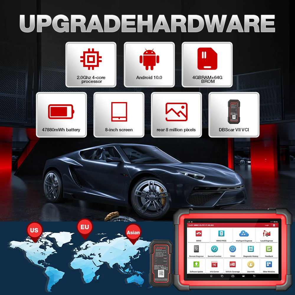LAUNCH X431 IMMO Plus X-PROG 3 Key Programmer Car OBD2 Diagnostic Tools IMMO Anti-Theft Programming 39 Reset PK immo eli