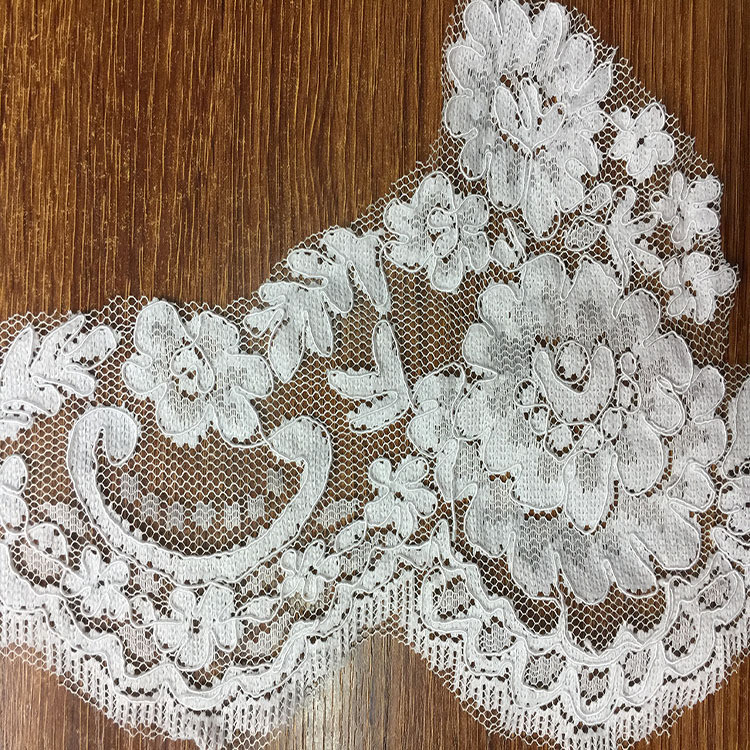 Jacquard Lace border for Wedding dress Cord lace edge in Ivory Color