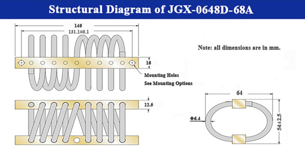 Trailer Seismic Sensor Machine Accessories Fragile Equipment Delivery Vibration Shock Control JGX-0648D-68A Helical Isol