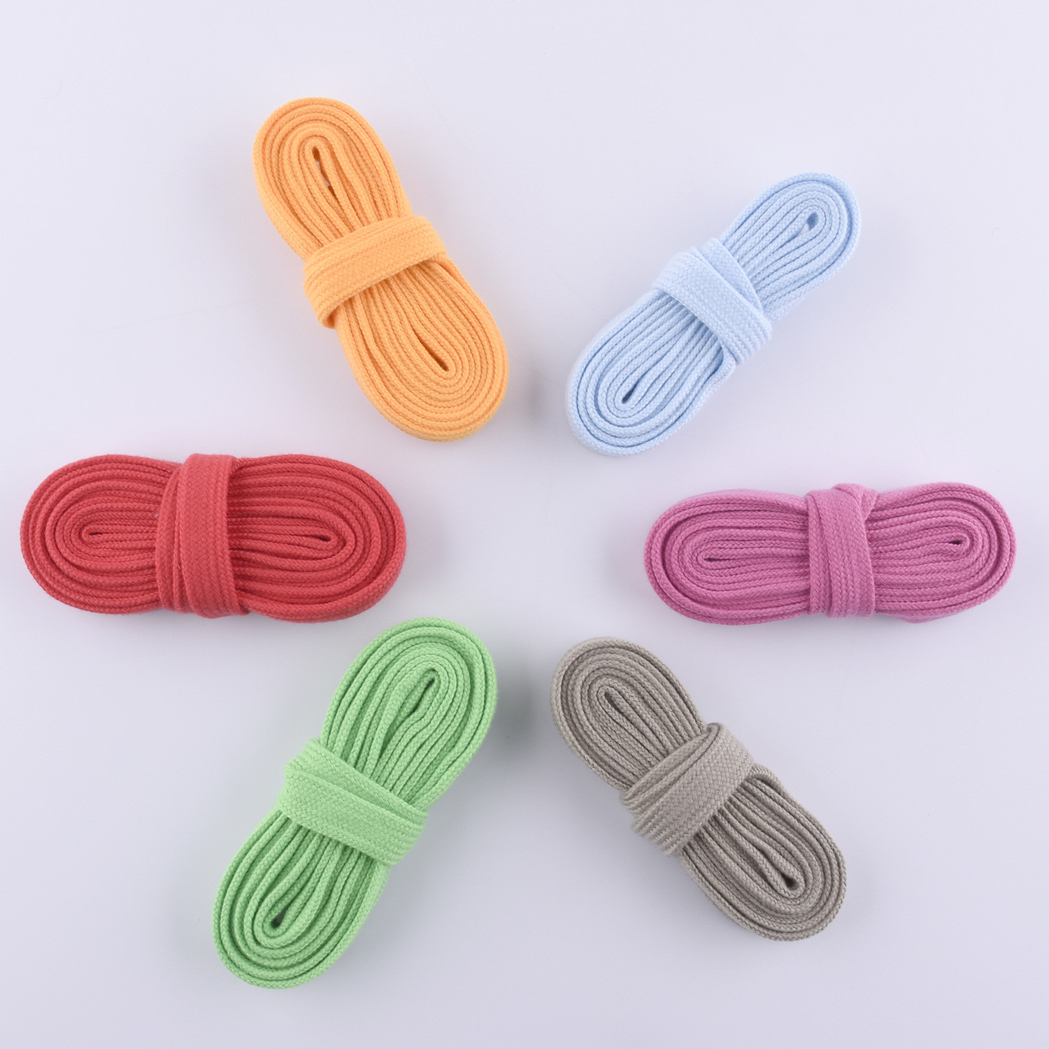 12mm Flat Braided Cotton Cord ISO14001 Coloured Macrame Cord