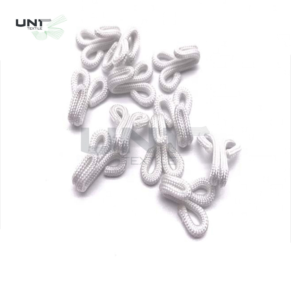 Small White Nylon Fabric Covered Hook / Eyes For Underwear Bra Trousers