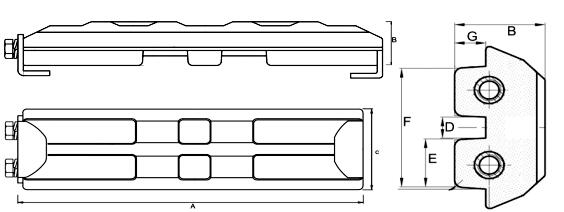 450mm/600mm Bolt-on Rubber Track Pads for PC30 PC40 PC45 PC60 PC75 Excavator Rubber Track Shoe Pads