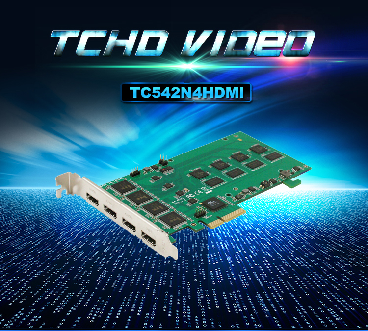 HD MIx4 Video Capture Card for PCIe with HTTP/RTMP/RTSP Video Output and Streaming
