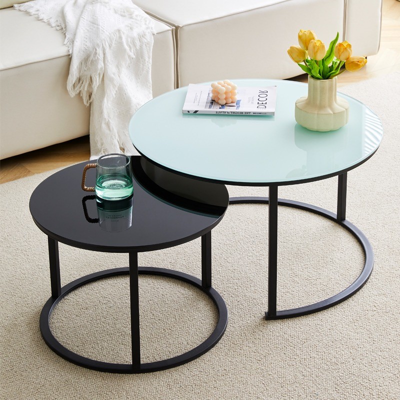 Modern Low Matt Lacquered Metal Coffee Table Set For Hotel Home Office