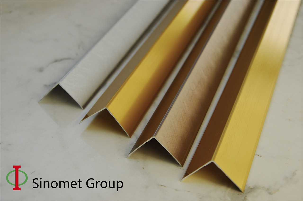 Metal Material Aluminum Tile Trim Customized For Wall Corner Edge Floor Transition