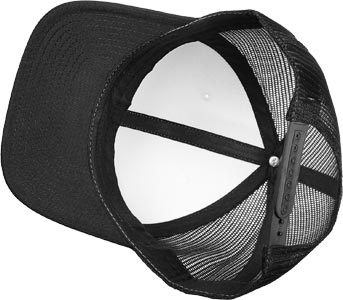 Charcoal Flexfit Trucker Mesh Caph Retro Yupoong Low Profile Leather Pad Front