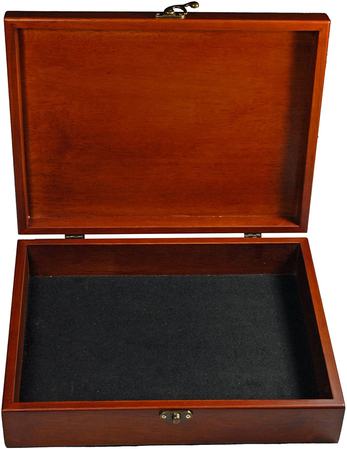 Wooden Treasure Box with Brass Latch (Redwood Finish)