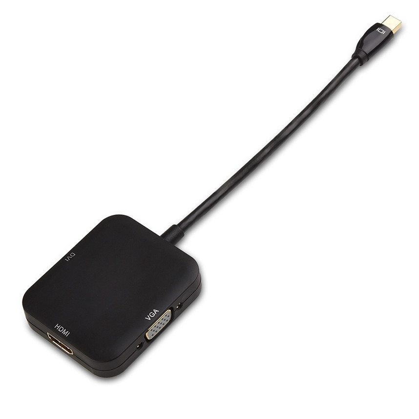OEM / ODM Lvds Cable Assembly Mini Displayport To Dvi 3 In 1 Adapter Connector