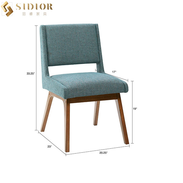 ODM OEM Fabric Upholstered Solid Wood Dining Chair For Restaurant