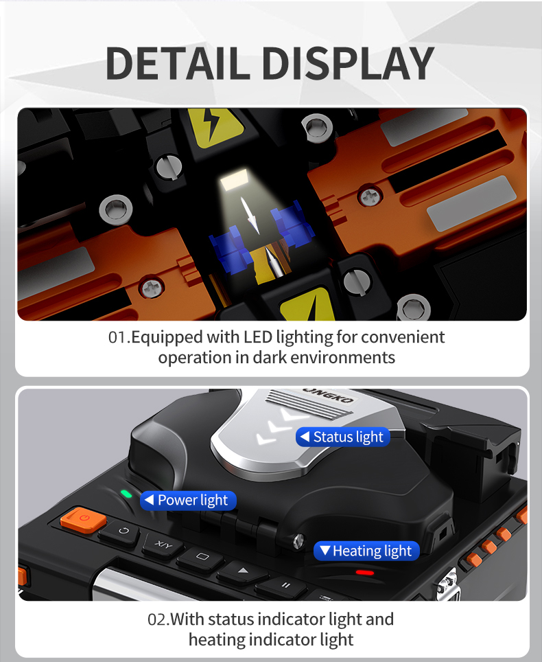 FTTH Fiber Optic Welding Splicing Machine 6 Motors Optical Fiber Fusion Splicer