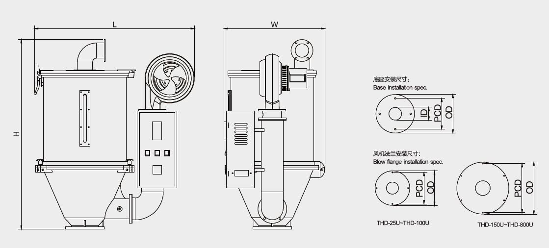 Stainless Steel Hot Air Hopper Dryer Temperature Keeping For Plastic Material