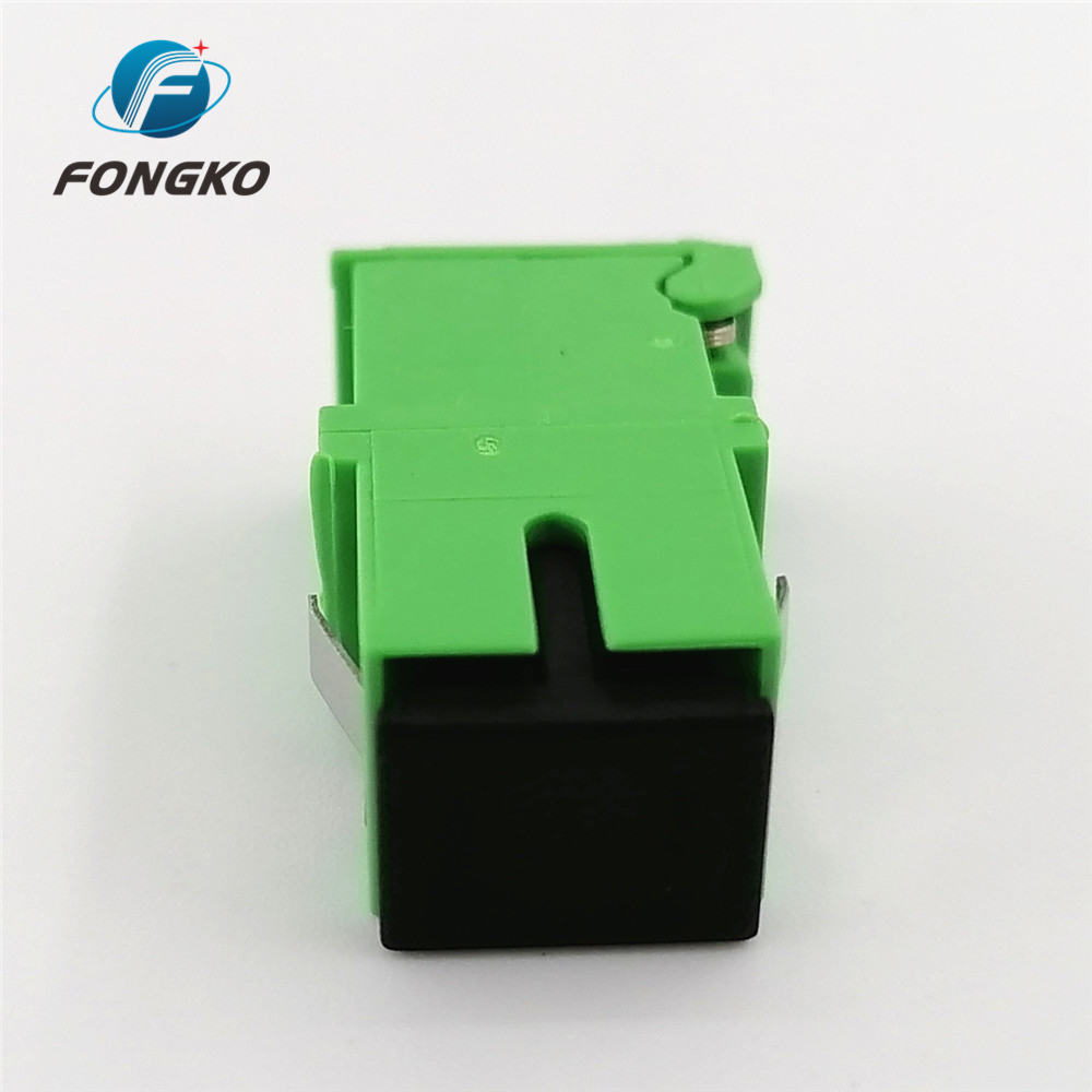 SC/APC Green Shell Simplex Adapter With Auto Shutter SM SC Fiber Optic Adapter