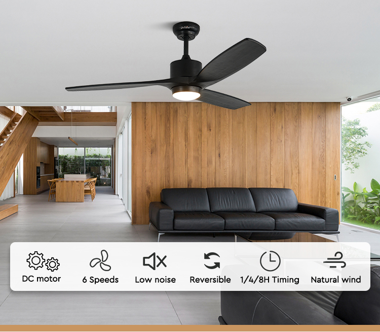 52 Inches Solid Wood DC Pure Copper Remote Ceiling Fan Light Lighting Solutions Service