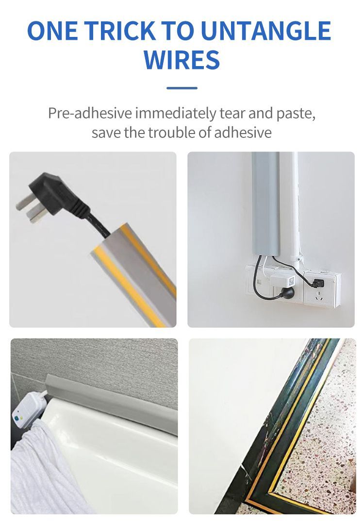 Good Quality Retardant Arc Floor PVC Cable Trunking Durable ABS/PP/PC/PE Co-Extrusion Plastic Profile for Sticker Duct Track Wall