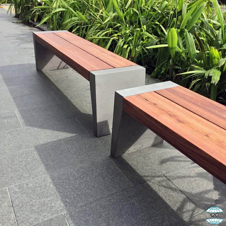 Outdoor GRC Concrete Seating Benches Public Park Concrete Cement Bench Seat