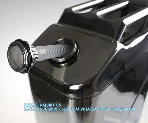 304 Stainless Steel Jerry Can Utility Jug 10L/20L Oil Water Tank With Flexible Nozzle & Screw Cap